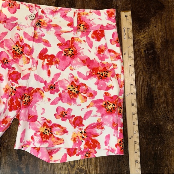Isaac Mizrahi Womens New York Short Pink White 8 Floral Spring Summer Beach - Picture 5 of 10